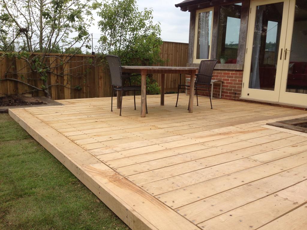 Stunning decking in a Cotswold garden from Red Landscaping